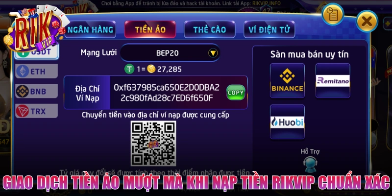 Giao dịch tiền ảo mượt mà khi nạp tiền Rikvip chuẩn xác